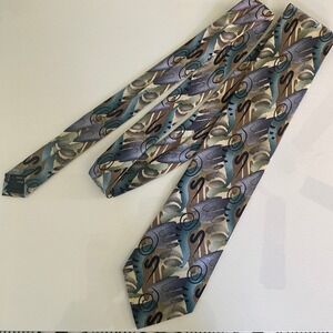 J Garcia Shaman Collection Fifty Two Men's Tie Artsy Abstract Silk Necktie‎ Y2K